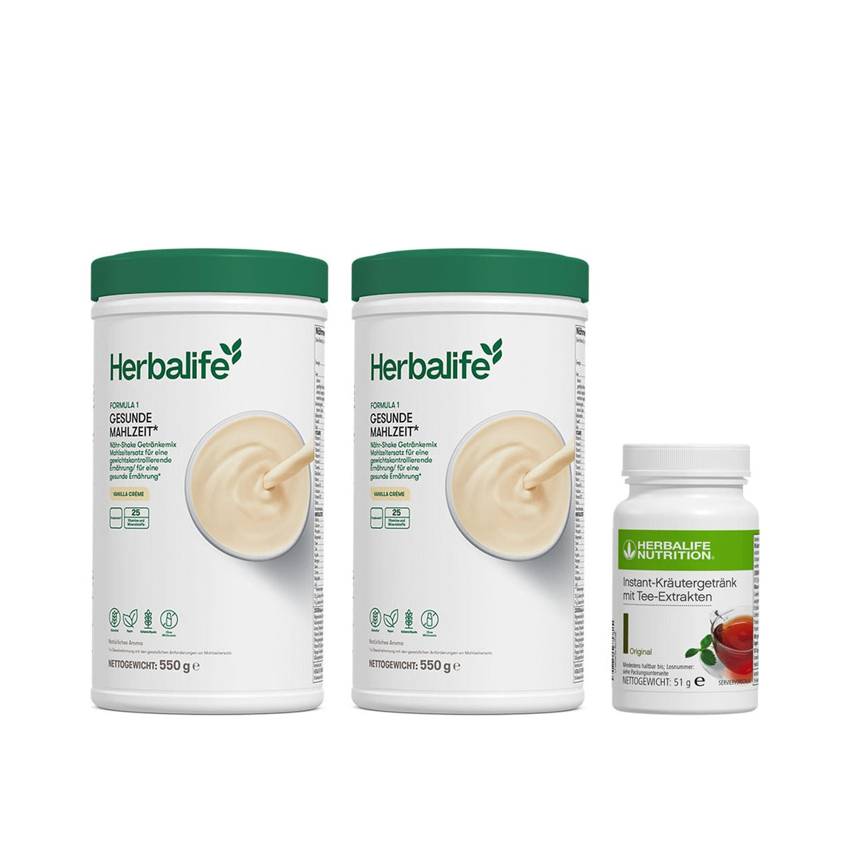 Herbalife Programm Gewichtskontrolle Starter: 2 x Formula 1 Gesunde Mahlzeit Shake, 550 g, 1 x Instant-Kräutergetränk mit Tee-Extrakten, 51 g