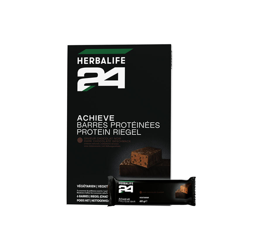 H24 Achieve Protein Riegel, 6 Riegel je 60 g Dark Chocolate