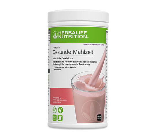 Formula 1-Shake ohne Soja, Laktose und Gluten Himbeere und Weiße Schokolade, 19 Portionen