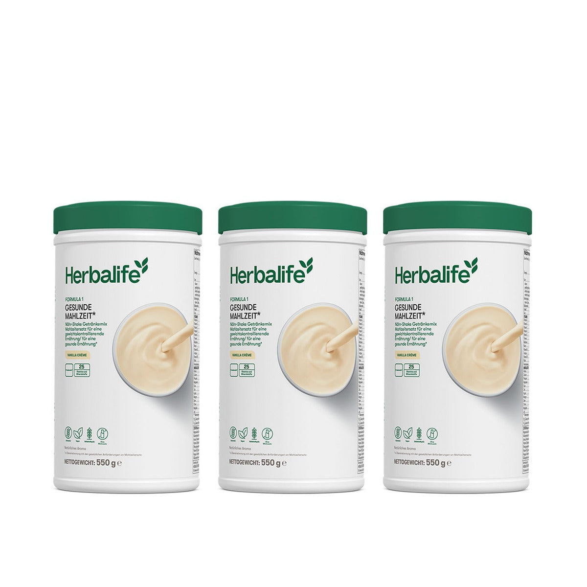 Herbalife Formula 1 Shake Dreierpack, 3 x 550 g: 3 x Formula 1 Gesunde Mahlzeit Shake, 550 g